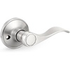 image:imageProbrico RightHanded HalfDummy Levers in Satin Nickel Finish Interior Wave Style Single Side NonFunctioning Door Handles for Closets 2 PackBrushed Nickel