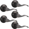image:imageProbrico RightHanded HalfDummy Levers in Satin Nickel Finish Interior Wave Style Single Side NonFunctioning Door Handles for Closets 2 PackOil Rubbed Bronze