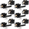 image:imageProbrico Satin Nickel Square Entry Levers Locksets and Single Cylinder Deadbolts Combination Set Heavy Duty Front Door Office Entrance Levers 3 Pack Keyed AlikeAll Same KeysBlack