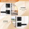 image:imageProbrico Satin Nickel Square Entry Levers Locksets and Single Cylinder Deadbolts Combination Set Heavy Duty Front Door Office Entrance Levers 3 Pack Keyed AlikeAll Same KeysBlack