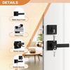 image:imageProbrico Satin Nickel Square Entry Levers Locksets and Single Cylinder Deadbolts Combination Set Heavy Duty Front Door Office Entrance Levers 3 Pack Keyed AlikeAll Same KeysBlack