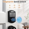 image:imageProbrico Smart Fingerprint Door Lock for Front Door Electronic Entry Door Lock Deadbolt with Knob Set Door Knob with Smart Keypad Deadbolt Lock Auto Lock App BlackFlat Black