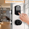 image:imageProbrico Smart Fingerprint Door Lock for Front Door Electronic Entry Door Lock Deadbolt with Knob Set Door Knob with Smart Keypad Deadbolt Lock Auto Lock App BlackBlack