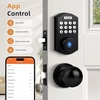 image:imageProbrico Smart Fingerprint Door Lock for Front Door Electronic Entry Door Lock Deadbolt with Knob Set Door Knob with Smart Keypad Deadbolt Lock Auto Lock App BlackFlat Black