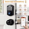 image:imageProbrico Smart Fingerprint Door Lock for Front Door Electronic Entry Door Lock Deadbolt with Knob Set Door Knob with Smart Keypad Deadbolt Lock Auto Lock App BlackBlack