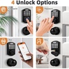 image:imageProbrico Smart Fingerprint Door Lock for Front Door Electronic Entry Door Lock Deadbolt with Knob Set Door Knob with Smart Keypad Deadbolt Lock Auto Lock App BlackFlat Black