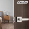 image:imageProbrico Square Keyed Alike Entry Levers Satin Nickel Heavy Duty Entrance Levers Door Locks Reversible Rectangle Levers for RightLeft Handed Doors 2 PackBrushed Nickel