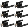 image:imageProbrico Square Keyed Alike Entry Levers Satin Nickel Heavy Duty Entrance Levers Door Locks Reversible Rectangle Levers for RightLeft Handed Doors 2 PackBlack