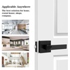 image:imageProbrico Square Keyed Alike Entry Levers Satin Nickel Heavy Duty Entrance Levers Door Locks Reversible Rectangle Levers for RightLeft Handed Doors 2 PackBlack