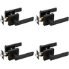 image:imageProbrico Square Keyed Alike Entry Levers Satin Nickel Heavy Duty Entrance Levers Door Locks Reversible Rectangle Levers for RightLeft Handed Doors 2 PackBlack