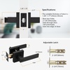 image:imageProbrico Square Keyed Alike Entry Levers Satin Nickel Heavy Duty Entrance Levers Door Locks Reversible Rectangle Levers for RightLeft Handed Doors 2 PackBlack