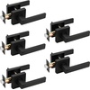 image:imageProbrico Square Keyed Alike Entry Levers Satin Nickel Heavy Duty Entrance Levers Door Locks Reversible Rectangle Levers for RightLeft Handed Doors 2 PackBlack