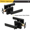 image:imageProbrico Square Keyed Alike Entry Levers Satin Nickel Heavy Duty Entrance Levers Door Locks Reversible Rectangle Levers for RightLeft Handed Doors 2 PackBlack