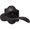 image:imageProbrico Wave Door Lever with Camelot Trim NonTurning Lock in Oil Rubbed Bronze Half Dummy Closet Door Handle Bedroom BiFold Door Knobs  Right Handed