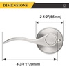 image:imageProbrico Wave Style Left Handle Dummy Levers Left Handed Door Knobs Satin Nickel Finish3 Pack