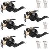 image:imageProbrico Wave Style Lever Handles Entrance Door Knobs Entry Door Locks Brushed NickelBlack