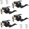 image:imageProbrico Wave Style Lever Handles Entrance Door Knobs Entry Door Locks Brushed NickelBlack