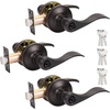 image:imageProbrico Wave Style Lever Handles Entrance Door Knobs Entry Door Locks Brushed NickelOil Rubbed Bronze