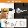 image:imageProbrico Wave Style Lever Handles Entrance Door Knobs Entry Door Locks Brushed NickelSatin Nickel