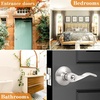 image:imageProbrico Wave Style Lever Handles Entrance Door Knobs Entry Door Locks Brushed NickelSatin Nickel