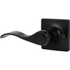 image:imageProbrico Decorative Inactive Left Handed Lever in Black Square Rosette Single Dummy Door Handle with a Traditional Wave Design for Interior Hall Closets or Pantry Doors 1 Pack