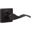 image:imageProbrico Decorative Inactive Right Handed Lever in Oil Rubbed Bronze Square Rosette Single Dummy Door Handle with a Traditional Wave Design for Interior Hall Closets or Pantry Doors 1 Pack