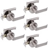 image:imageProbrico Heavy Duty Keyed Alike Entry Door Levers Entrance Door Locksets Satin Nickel Finished for Exterior Door and Front Door 5 Pack