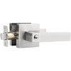image:imageProbrico Keyed Entry Door Lever Satin Nickel Square Door Lever with Lock and Key for Bedroom Bathroom Reversible for RightLeft Handed Door 1 Pack