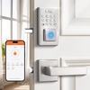image:imageProbrico Keyless Entry Door Lock with Handle Smart Locks for Front Door Black Keypad Door Lock with Handle Fingerprint Lock Electronic Keypad Deadbolt Lever App Control Auto LockSatin Nickel