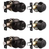 image:imageProbrico Oil Rubbed Bronze Door Knobs with Single Cylinder Deadbolts Exterior keyed Alike Handleset Combo Pack Lockset for Front Door and Outside Gate Set of 3
