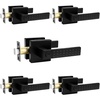 image:imageProbrico Privacy Black Door Handle NonSlip Grip Heavy Duty Interior Door Handles for Bathroom Bedroom with Lock Square Knob Lockset for Left and Right Handed Doors 5 Pack