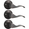 image:imageProbrico RightHanded HalfDummy Levers in Satin Nickel Finish Interior Wave Style Single Side NonFunctioning Door Handles for Closets 2 PackOil Rubbed Bronze