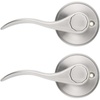 image:imageProbrico Wave Style Left Handle Dummy Levers Left Handed Door Knobs Satin Nickel Finish2 Pack