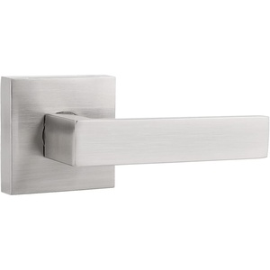 image:imageProbrico 2 Pack Half Dummy Levers in Satin Nickel NonTurning Function Door Handles SetSquare Bar Modern StyleSingle DummyUniversal HandingHeavy DutyBrushed Nickel