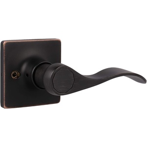 image:imageProbrico Decorative Inactive Right Handed Lever in Oil Rubbed Bronze Square Rosette Single Dummy Door Handle with a Traditional Wave Design for Interior Hall Closets or Pantry Doors 1 Pack