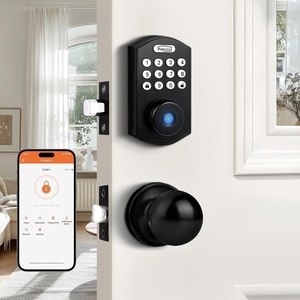 image:imageProbrico Smart Fingerprint Door Lock for Front Door Electronic Entry Door Lock Deadbolt with Knob Set Door Knob with Smart Keypad Deadbolt Lock Auto Lock App BlackBlack
