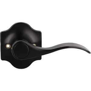 image:imageProbrico Wave Door Lever with Camelot Trim NonTurning Lock in Oil Rubbed Bronze Half Dummy Closet Door Handle Bedroom BiFold Door Knobs  Right Handed