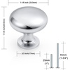 image:imageProbrico 25 Pack Cabinet Knobs in Polish Chrome Solid Dresser Closet Drawer KnobsContemporary Kitchen Handles and PullsPolished Chrome