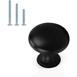 image:imageProbrico 25 Pack Cabinet Knobs in Polish Chrome Solid Dresser Closet Drawer KnobsContemporary Kitchen Handles and PullsBlack