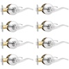 image:imageProbrico Privacy Door Levers Interior Door Handles Levers Satin Nickel Door Lever for Bedroom Bathroom Wave Style Door Lever Left Right Handed Door Handles 20 PackPolished Chrome