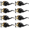 image:imageProbrico Privacy Door Levers Interior Door Handles Levers Satin Nickel Door Lever for Bedroom Bathroom Wave Style Door Lever Left Right Handed Door Handles 20 PackBlack