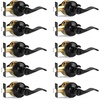 image:imageProbrico Privacy Door Levers Interior Door Handles Levers Satin Nickel Door Lever for Bedroom Bathroom Wave Style Door Lever Left Right Handed Door Handles 20 PackBlack