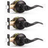 image:imageProbrico Privacy Door Levers Interior Door Handles Levers Satin Nickel Door Lever for Bedroom Bathroom Wave Style Door Lever Left Right Handed Door Handles 20 PackOil Rubbed Bronze